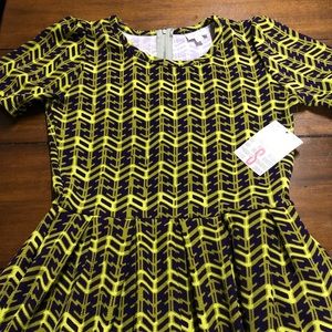 Small green and purple lularoe Amelia NWT